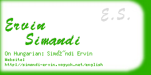 ervin simandi business card